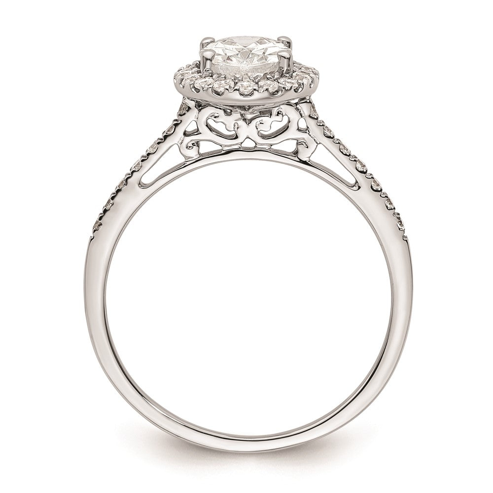 1.25ct. CZ Solid Real 14k White Gold Oval Halo Engagement Ring