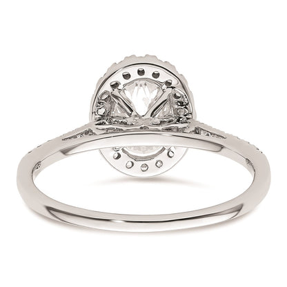 1.25ct. CZ Solid Real 14k White Gold Oval Halo Engagement Ring