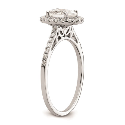 1.25ct. CZ Solid Real 14k White Gold Oval Halo Engagement Ring
