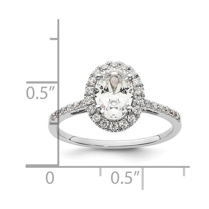 1.25ct. CZ Solid Real 14k Two-tone Oval Halo Engagement Ring