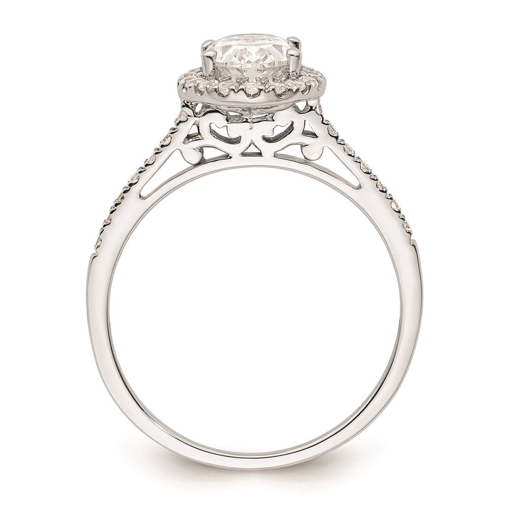 1.50ct. CZ Solid Real 14k White Gold Oval Halo Engagement Ring
