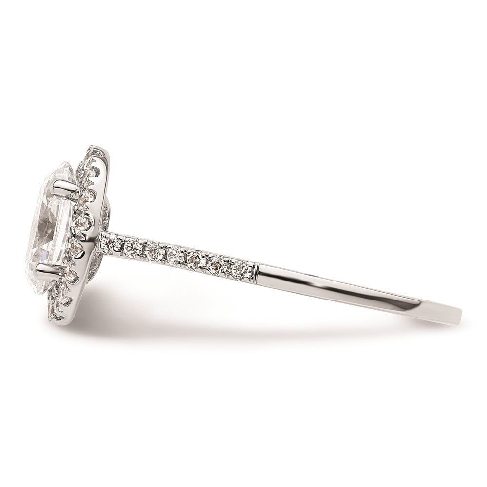 1.50ct. CZ Solid Real 14k White Gold Oval Halo Engagement Ring
