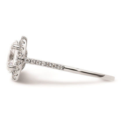 1.50ct. CZ Solid Real 14k White Gold Oval Halo Engagement Ring