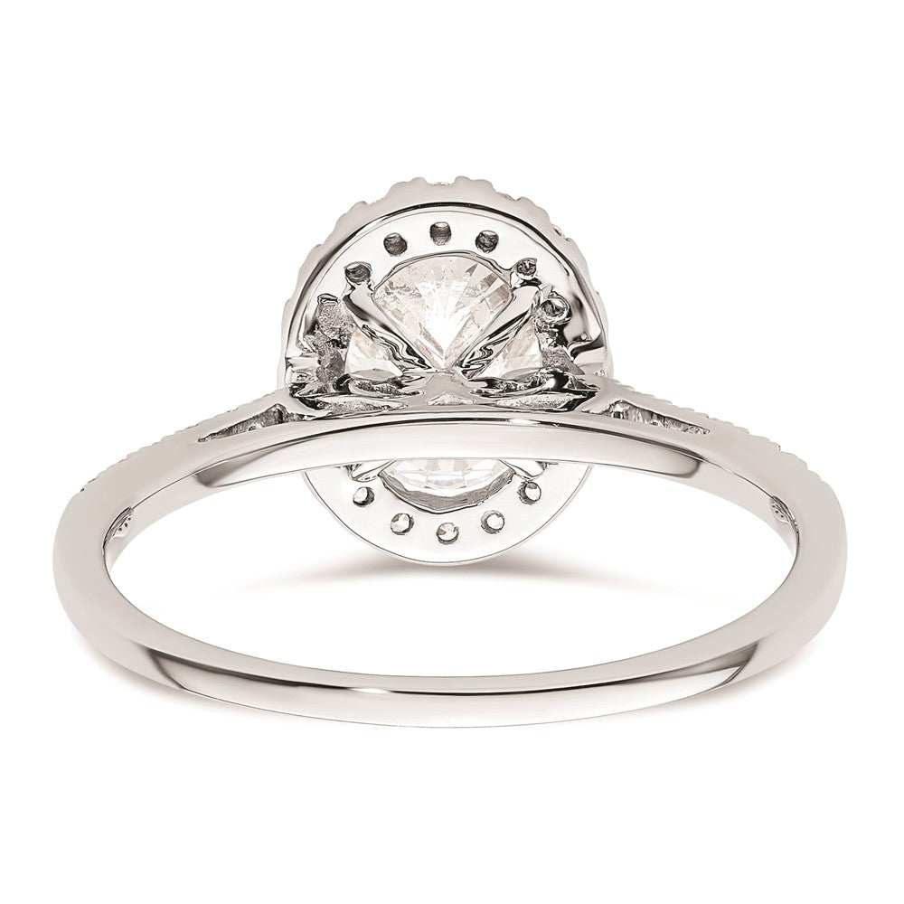 1.50ct. CZ Solid Real 14k White Gold Oval Halo Engagement Ring