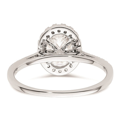 1.50ct. CZ Solid Real 14k White Gold Oval Halo Engagement Ring