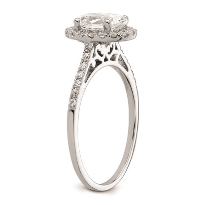 1.50ct. CZ Solid Real 14k White Gold Oval Halo Engagement Ring