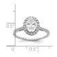 1.50ct. CZ Solid Real 14k White Gold Oval Halo Engagement Ring