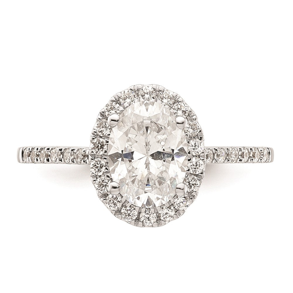 1.50ct. CZ Solid Real 14k Two-tone Oval Halo Engagement Ring