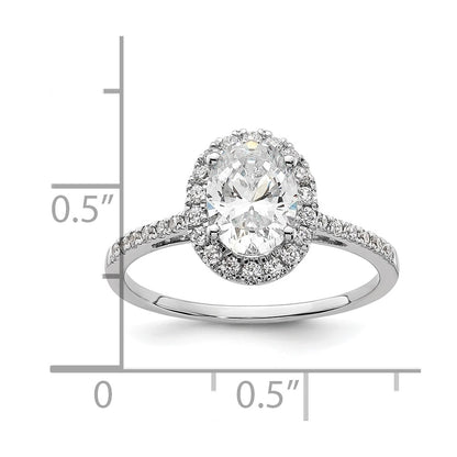 1.50ct. CZ Solid Real 14k Two-tone Oval Halo Engagement Ring