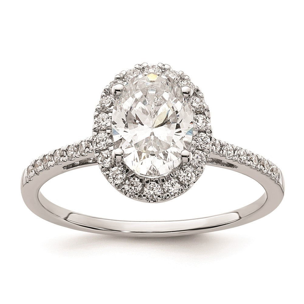 1.50ct. CZ Solid Real 14k Two-tone Oval Halo Engagement Ring