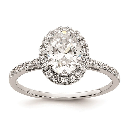 1.50ct. CZ Solid Real 14k Two-tone Oval Halo Engagement Ring
