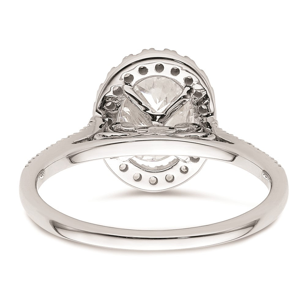 2.00ct. CZ Solid Real 14k White Gold Oval Halo Engagement Ring