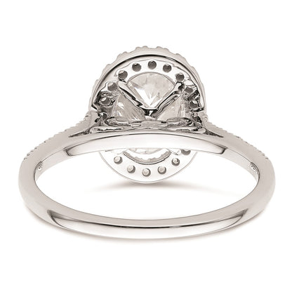 2.00ct. CZ Solid Real 14k White Gold Oval Halo Engagement Ring
