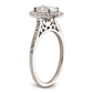 2.00ct. CZ Solid Real 14k White Gold Oval Halo Engagement Ring