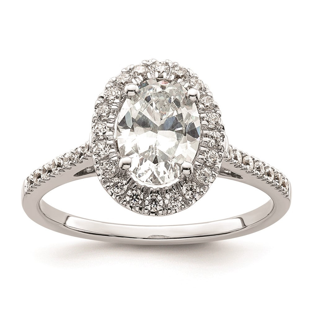2.00ct. CZ Solid Real 14k Two-tone Oval Halo Engagement Ring