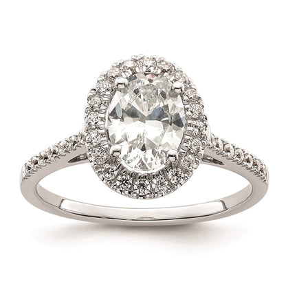 2.00ct. CZ Solid Real 14k Two-tone Oval Halo Engagement Ring