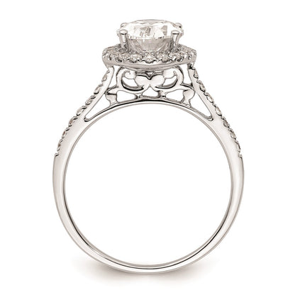 2.50ct. CZ Solid Real 14k White Gold Oval Halo Engagement Ring