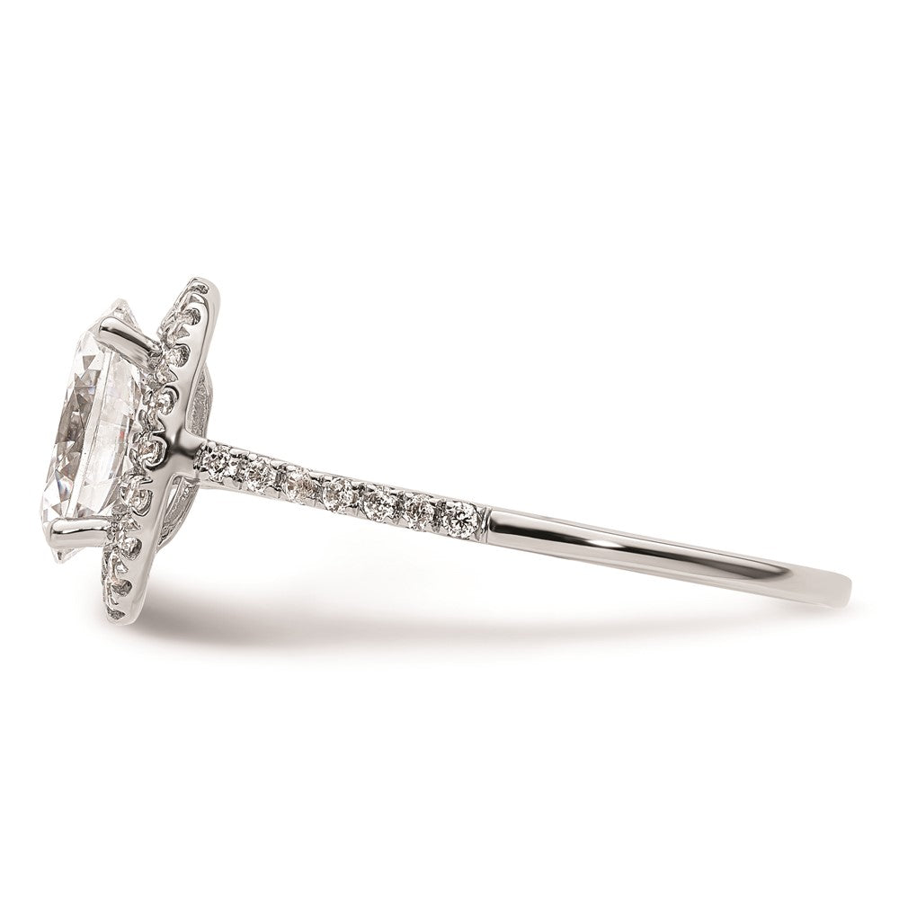 2.50ct. CZ Solid Real 14k White Gold Oval Halo Engagement Ring