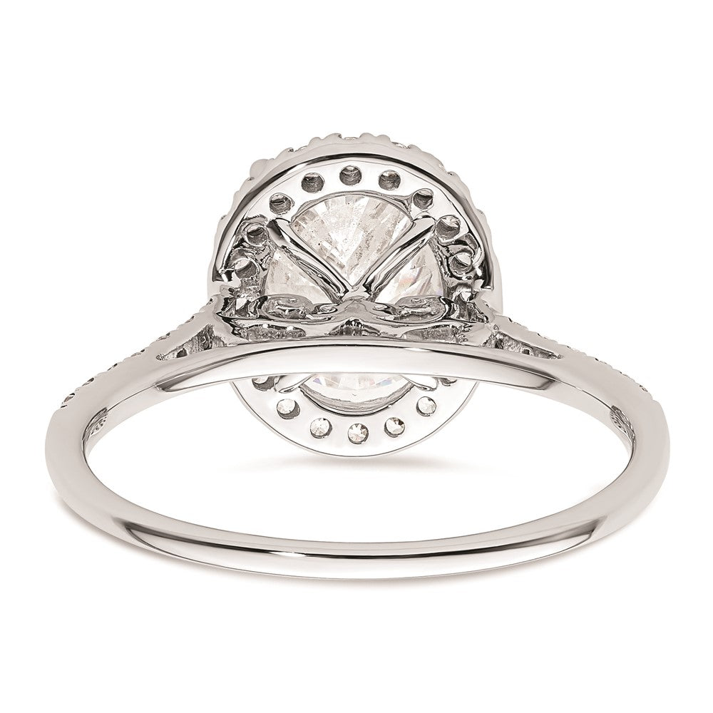 2.50ct. CZ Solid Real 14k White Gold Oval Halo Engagement Ring