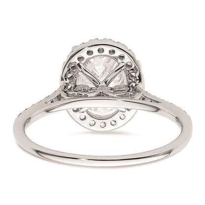 2.50ct. CZ Solid Real 14k White Gold Oval Halo Engagement Ring