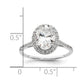2.50ct. CZ Solid Real 14k Two-tone Oval Halo Engagement Ring