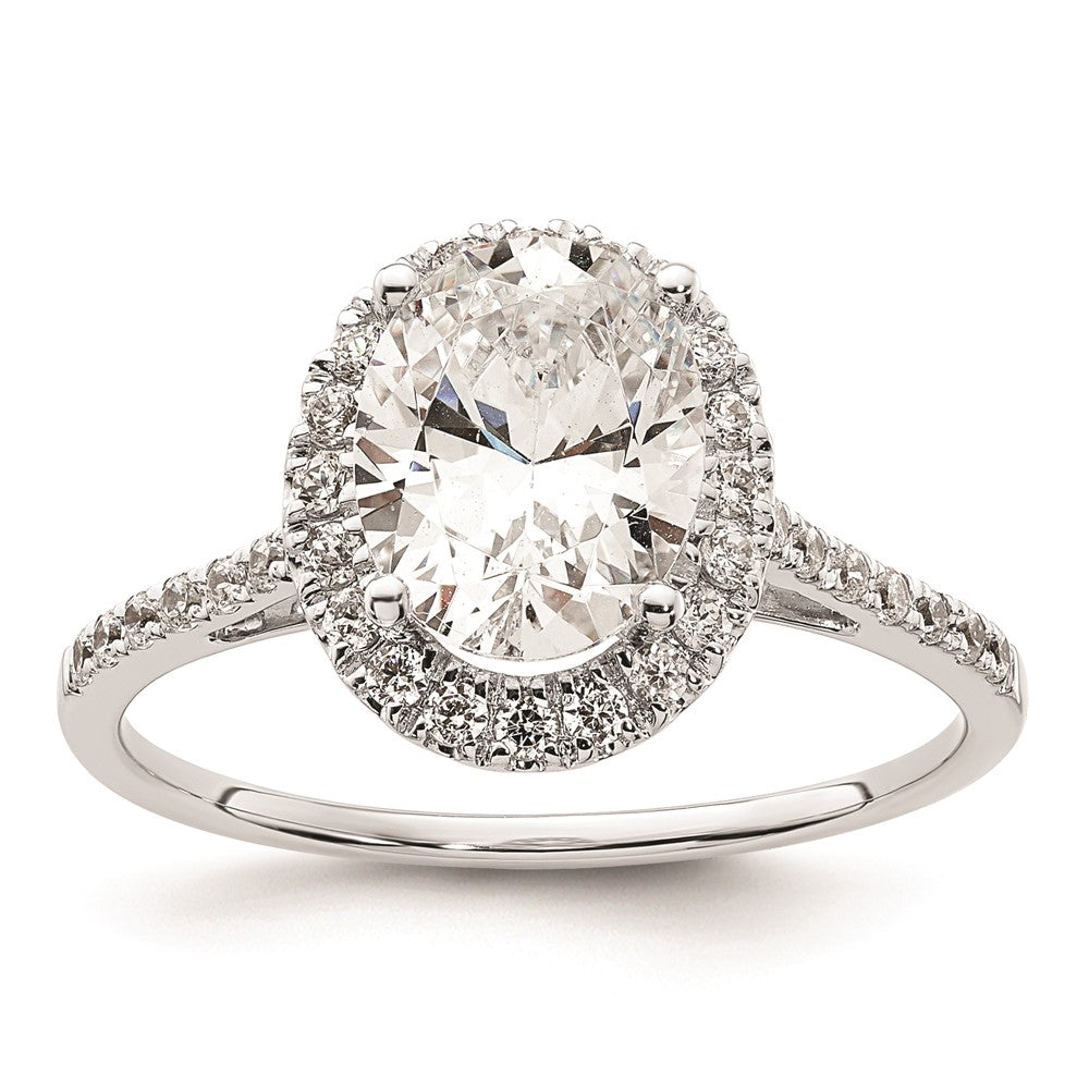 2.50ct. CZ Solid Real 14k Two-tone Oval Halo Engagement Ring