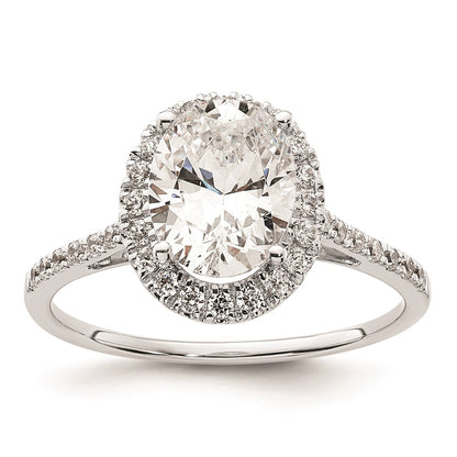 2.50ct. CZ Solid Real 14k Two-tone Oval Halo Engagement Ring