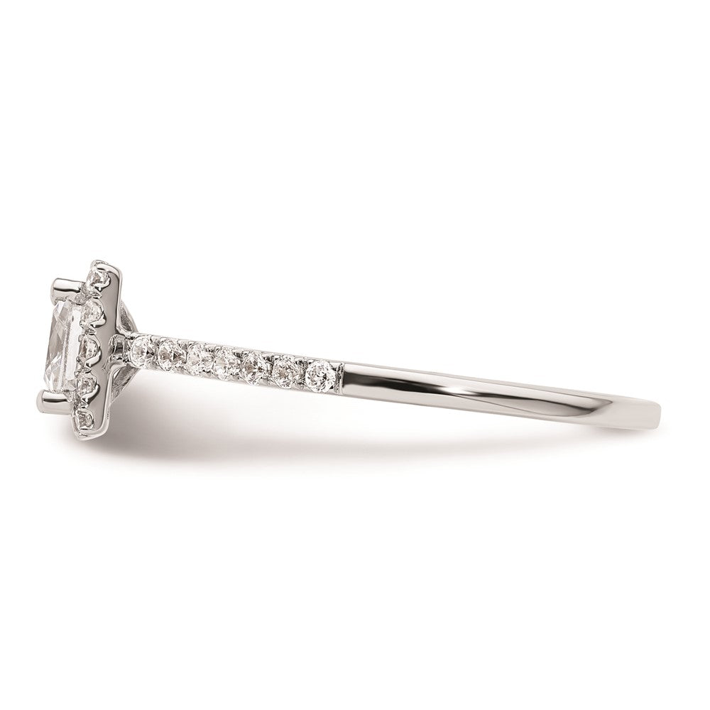 0.50ct. CZ Solid Real 14K White Gold Princess Halo Engagement Ring