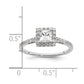0.50ct. CZ Solid Real 14K White Gold Princess Halo Engagement Ring