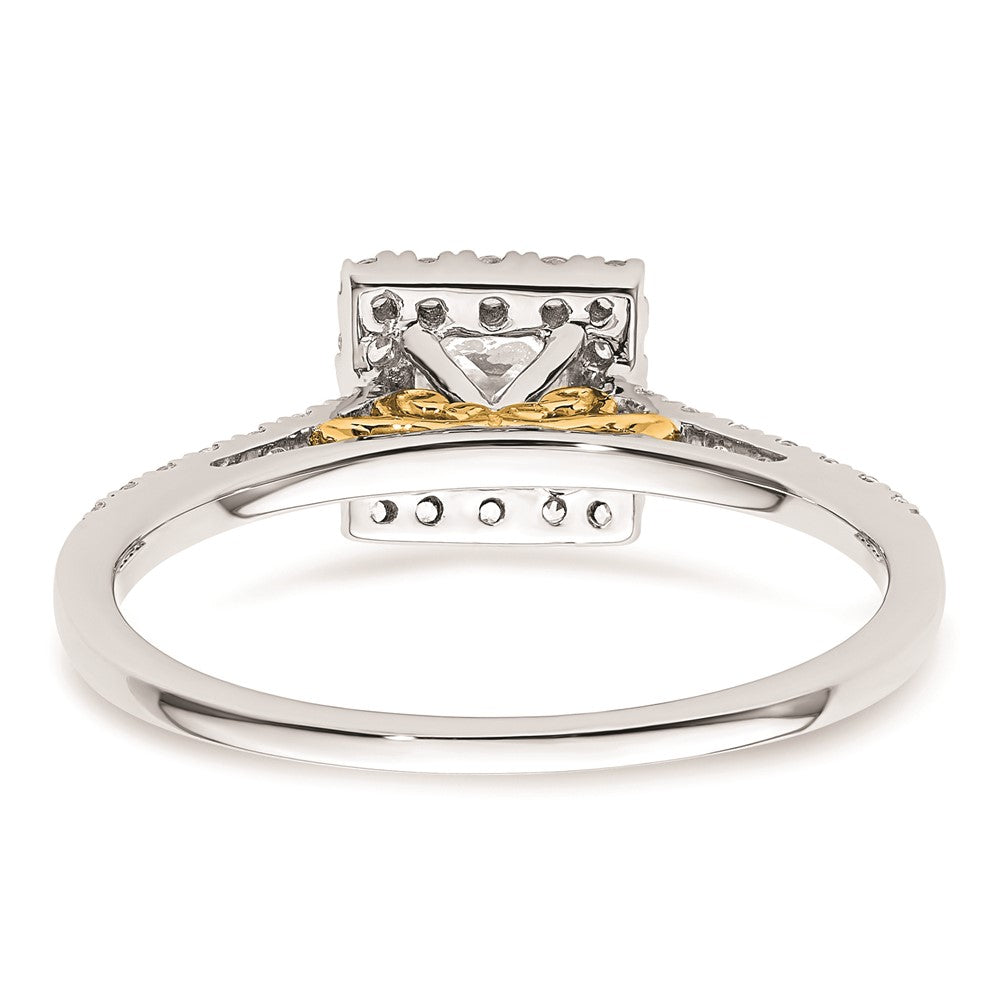 0.50ct. CZ Solid Real 14ktt Princess Halo Engagement Ring