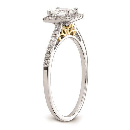 0.50ct. CZ Solid Real 14ktt Princess Halo Engagement Ring