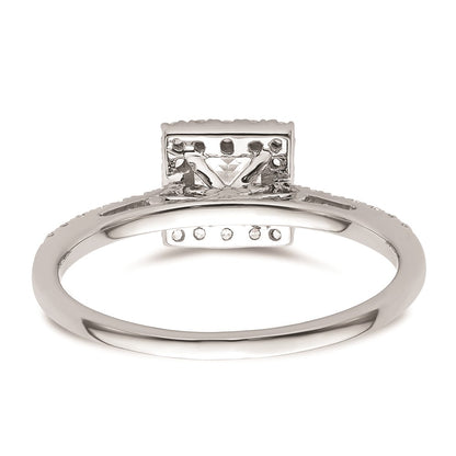 0.75ct. CZ Solid Real 14K White Gold Princess Halo Engagement Ring