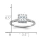 0.75ct. CZ Solid Real 14K White Gold Princess Halo Engagement Ring