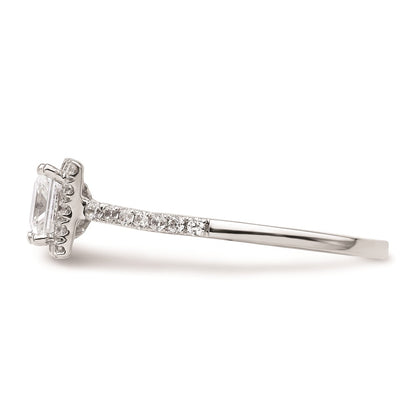 0.75ct. CZ Solid Real 14ktt Princess Halo Engagement Ring