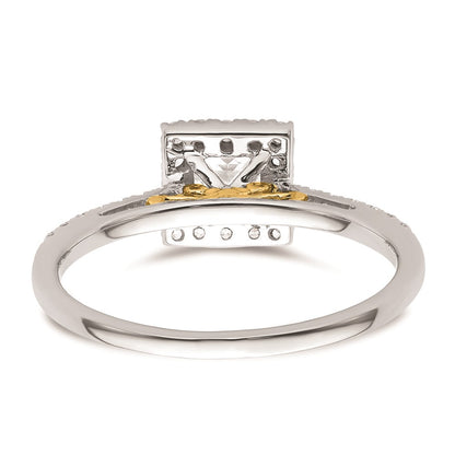 0.75ct. CZ Solid Real 14ktt Princess Halo Engagement Ring