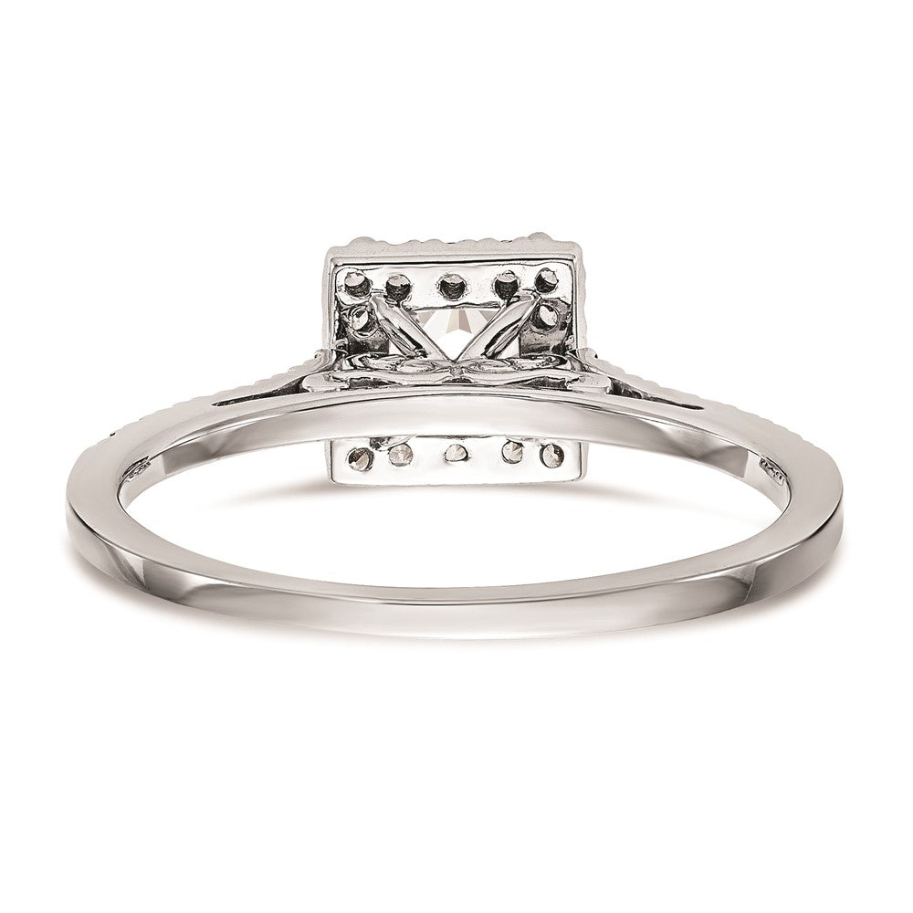 1.00ct. CZ Solid Real 14K White Gold Princess Halo Engagement Ring