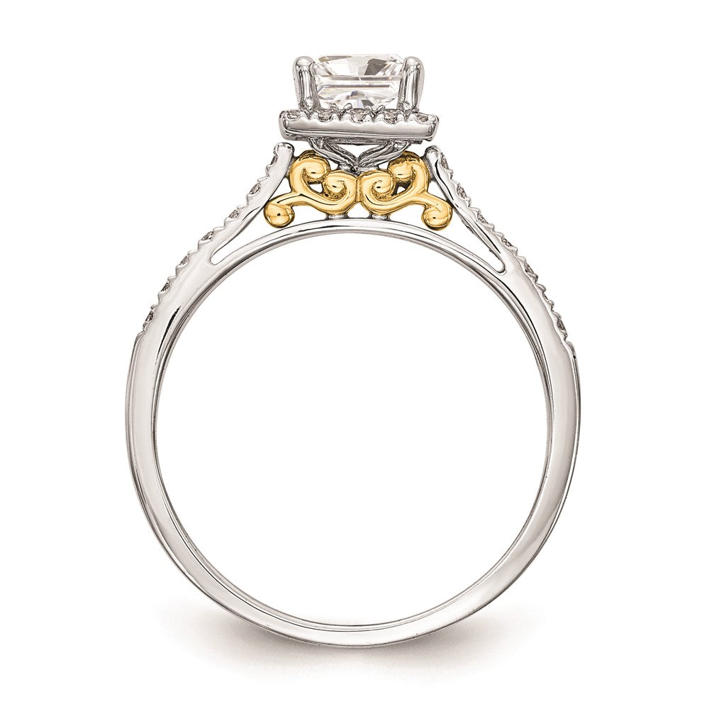 1.00ct. CZ Solid Real 14ktt Princess Halo Engagement Ring