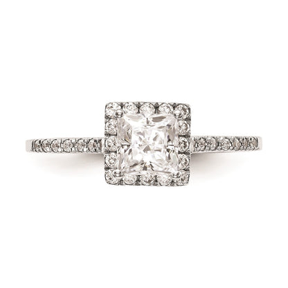 1.00ct. CZ Solid Real 14ktt Princess Halo Engagement Ring
