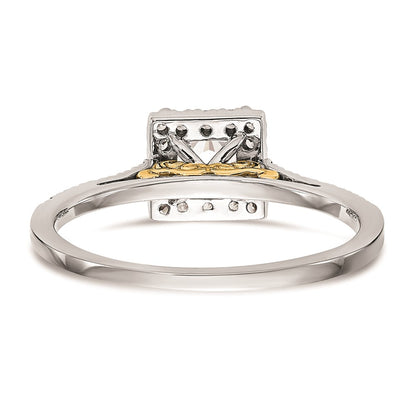 1.00ct. CZ Solid Real 14ktt Princess Halo Engagement Ring