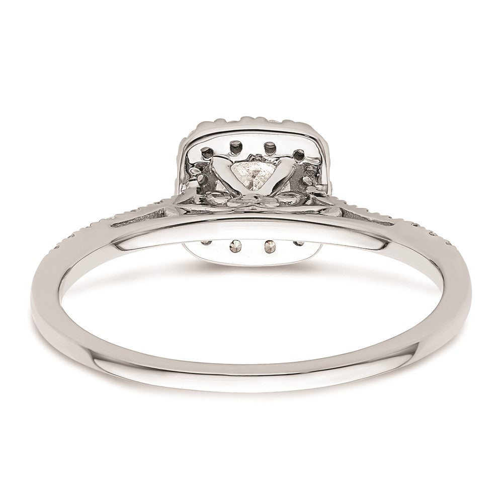 0.50ct. CZ Solid Real 14K White Gold Cushion Halo Engagement Ring