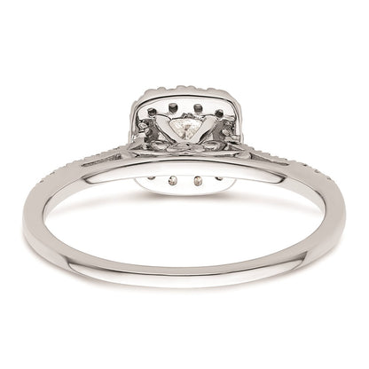 0.50ct. CZ Solid Real 14K White Gold Cushion Halo Engagement Ring