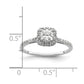 0.50ct. CZ Solid Real 14K White Gold Cushion Halo Engagement Ring
