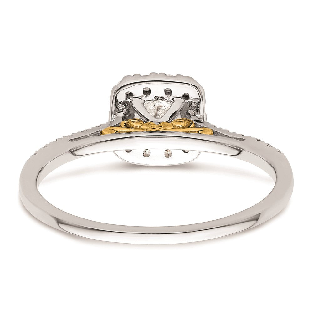 0.50ct. CZ Solid Real 14ktt Cushion Halo Engagement Ring
