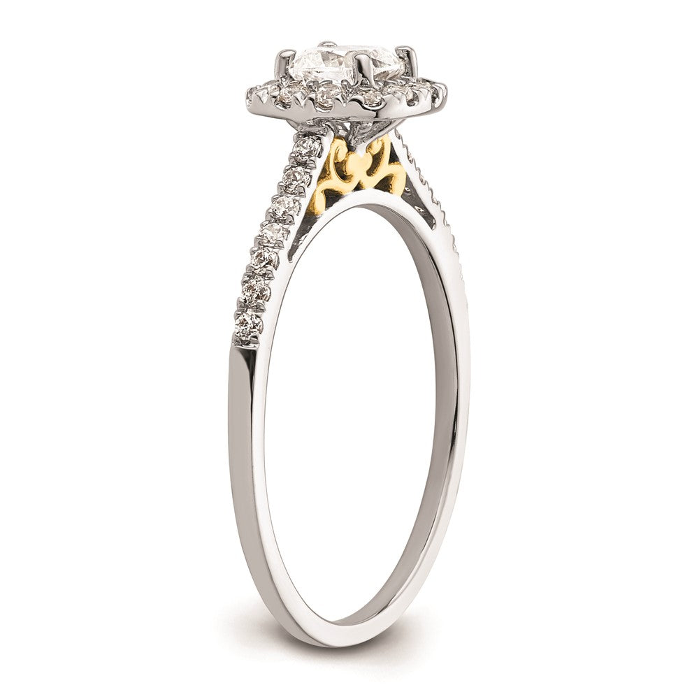 0.50ct. CZ Solid Real 14ktt Cushion Halo Engagement Ring