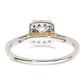 0.75ct. CZ Solid Real 14ktt Cushion Halo Engagement Ring