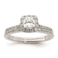 0.75ct. CZ Solid Real 14ktt Cushion Halo Engagement Ring