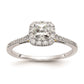 1.00ct. CZ Solid Real 14ktt Cushion Halo Engagement Ring