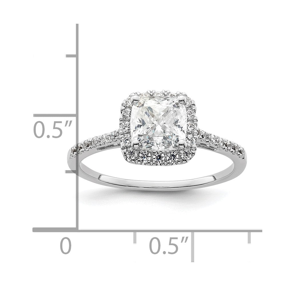 1.25ct. CZ Solid Real 14ktt Cushion Halo Engagement Ring