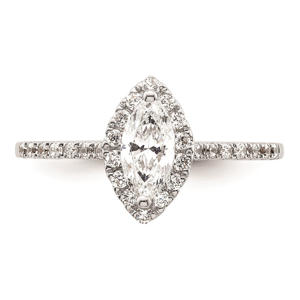 0.33ct. CZ Solid Real 14ktt Marquise Halo Engagement Ring