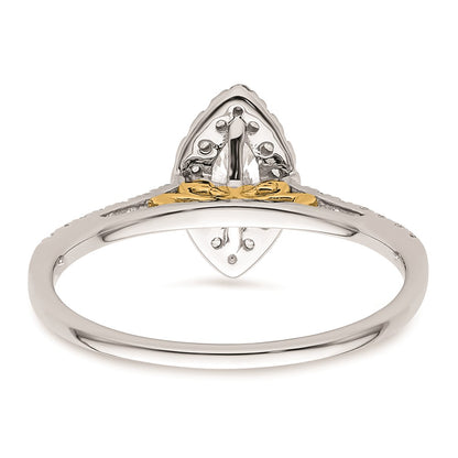 0.33ct. CZ Solid Real 14ktt Marquise Halo Engagement Ring